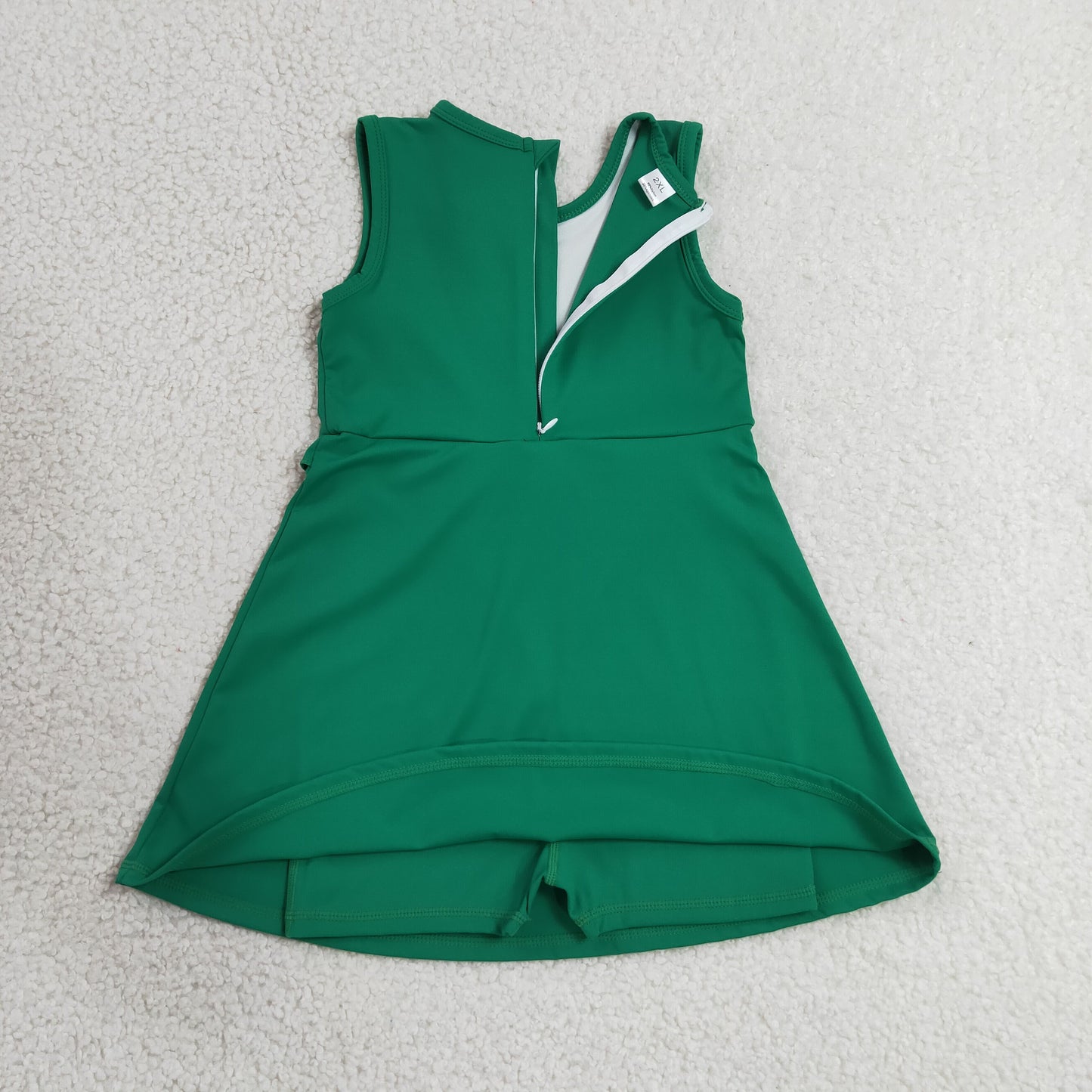 GSD3742 Yoga Green Sleeveless Skorts Girls Dress