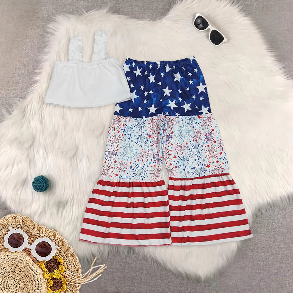 July 4th girls pants set RTS Sibling Clothes