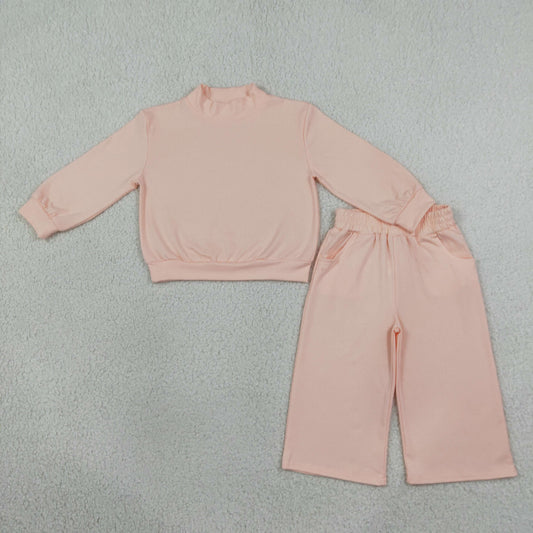 GLP3410 Cotton Sweatshirt Pink Long Sleeve Pants Girls Set