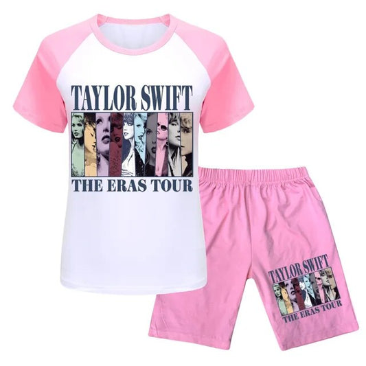 Custom style Country singer the eras pink short sleeve shorts adult set