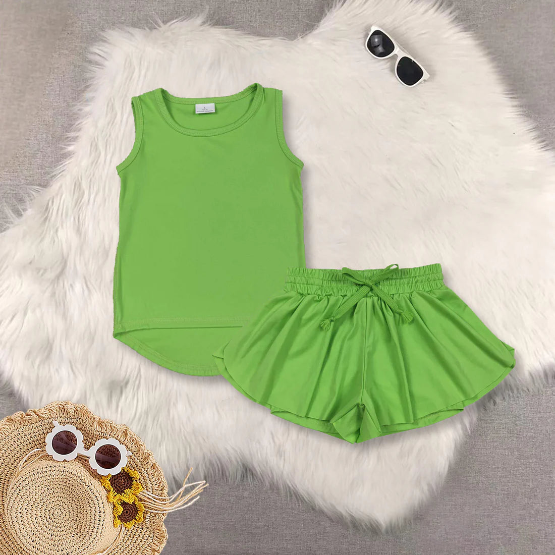 solid color yoga girls set RTS Sibling clothes