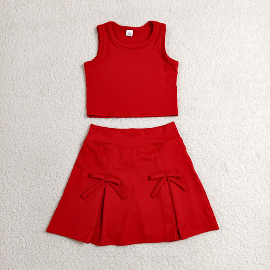 GSD3759 Yoga Orange Sleeveelss Skorts Girls Set
