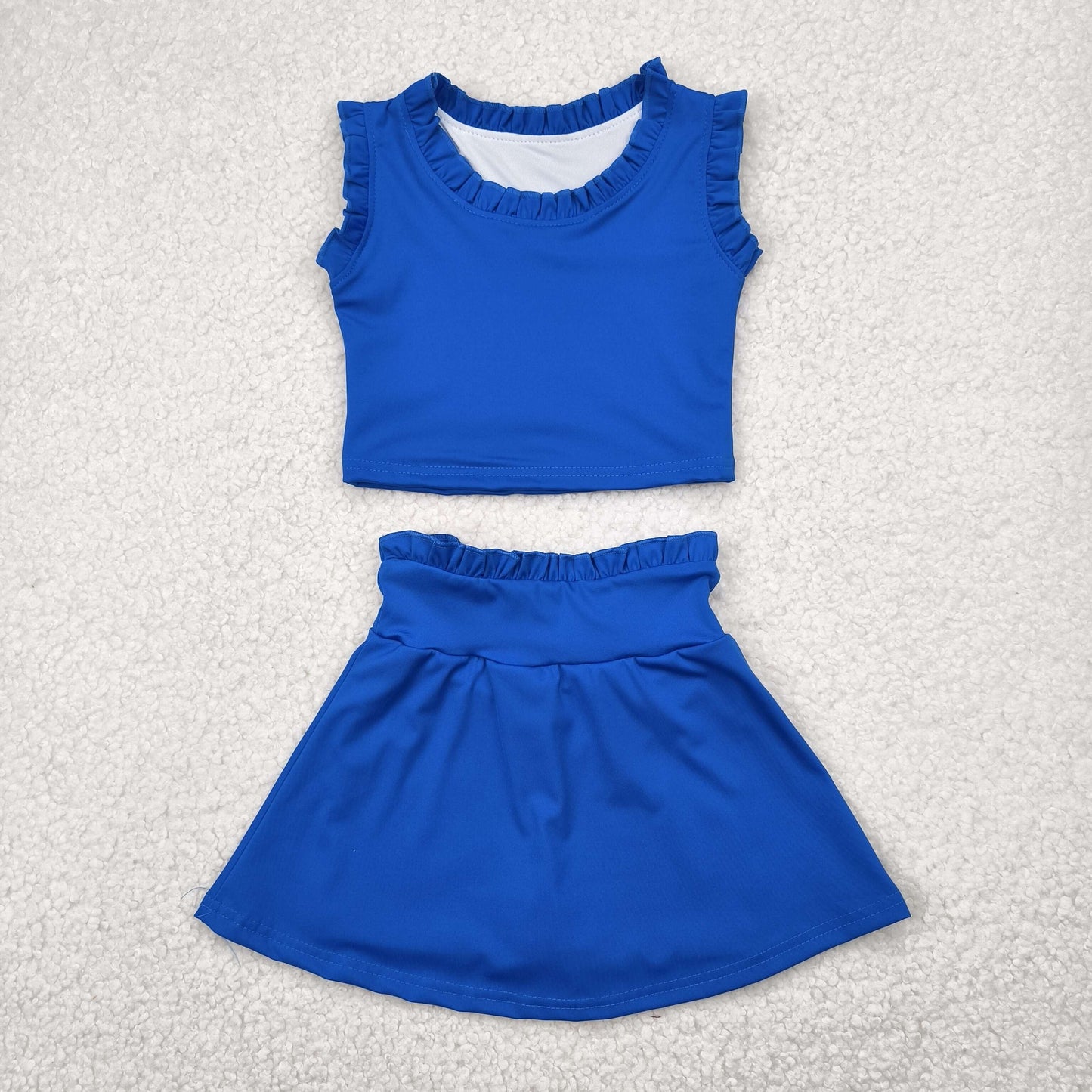 GSD2391 yoga navy blue sleeveless skirt girls set