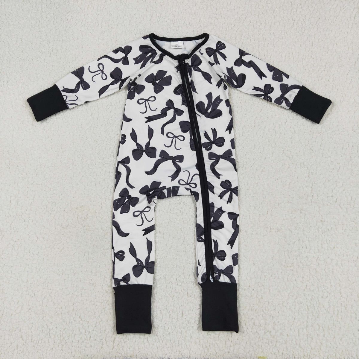 black bows pajamas/romper RTS sibling clothes
