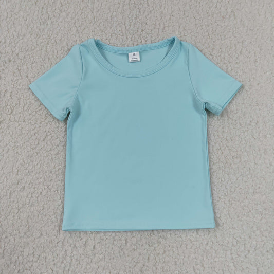 GT1631 Yoga Blue Short Sleeve Girls Top