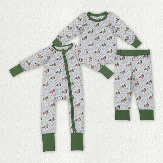 hunting mallard duck pajamas/romper RTS sibling clothes