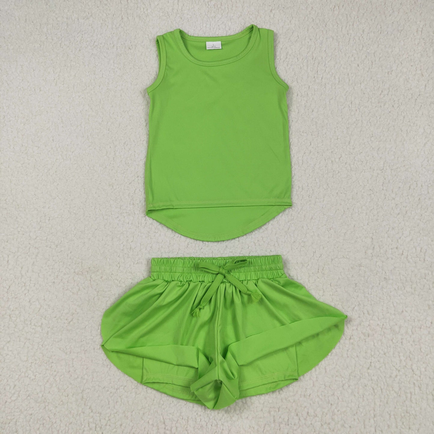 yoga GSSO2503 green sleeveless shorts girls set