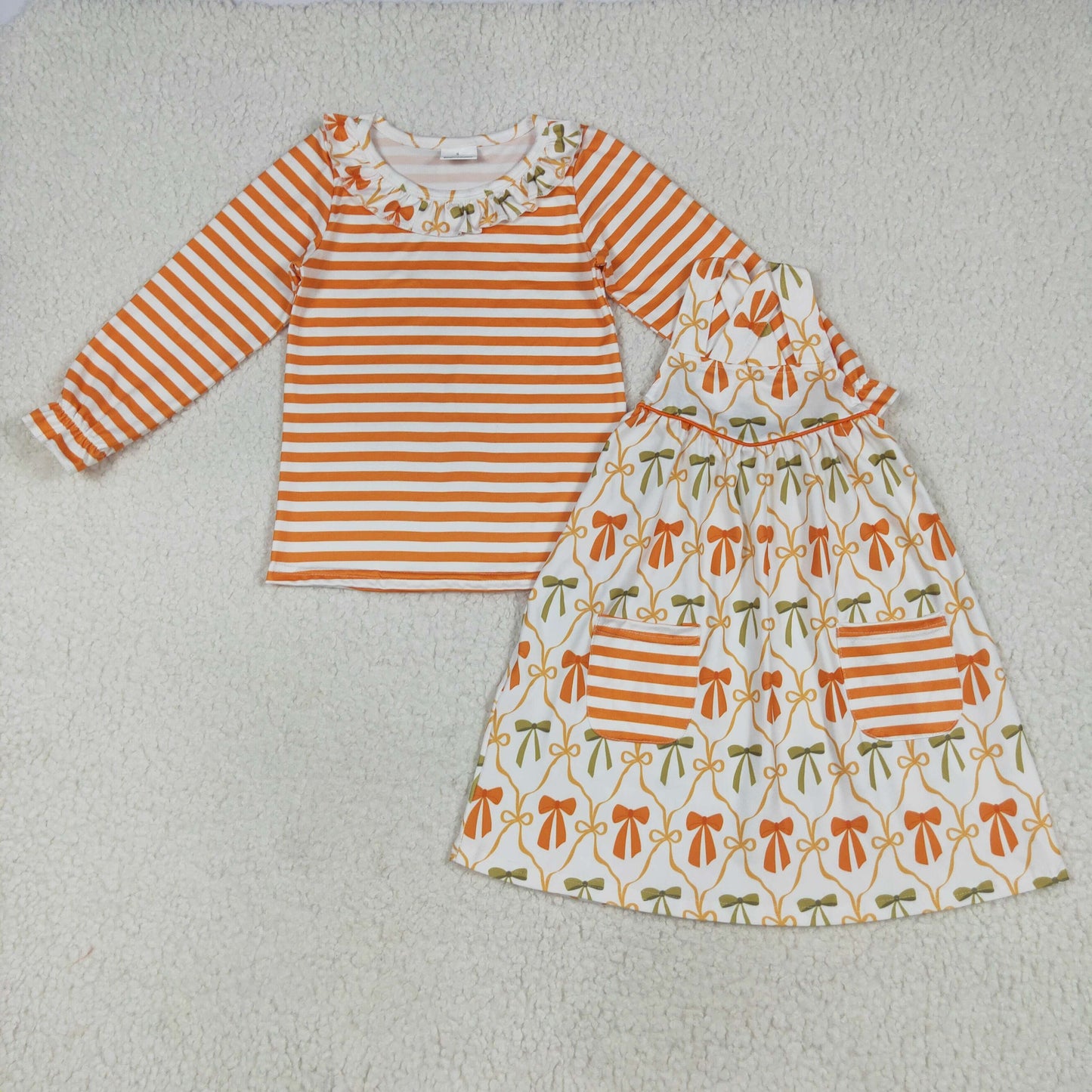 orange bows/striped style RTS Sibling Clothes