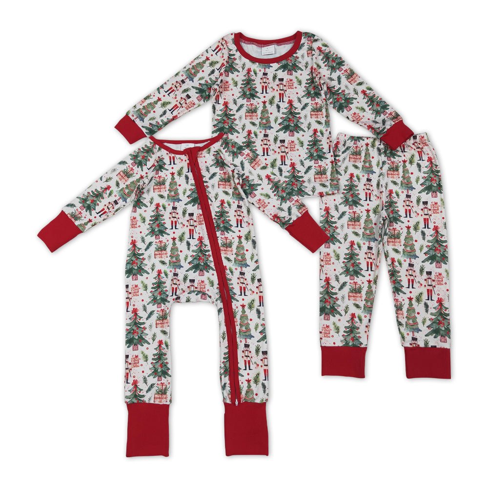 Christmas soldier tree romper/set RTS Sibling Clothes