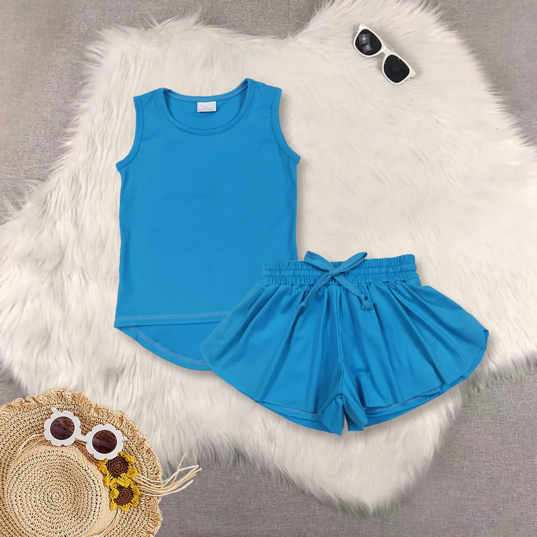solid color yoga girls set RTS Sibling clothes