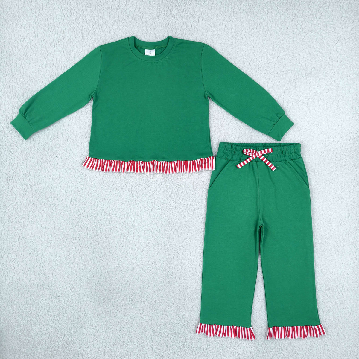 GLP3917 Christmas Green Long Sleeve Pants Girls Set