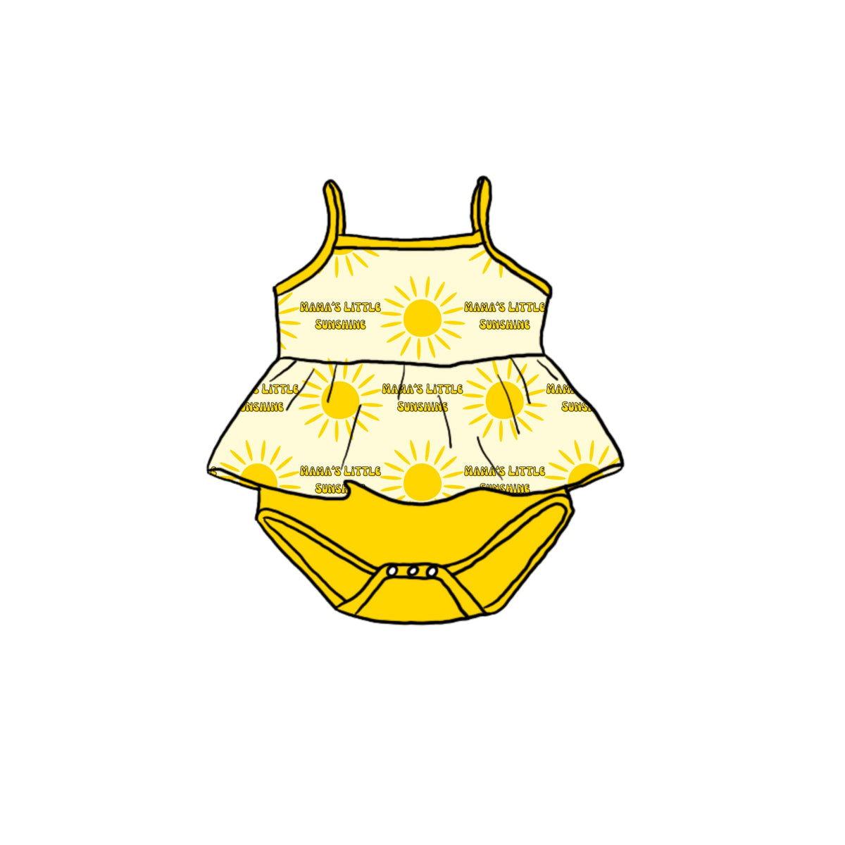 custom mama's little sunshine Sun yellow girls romper