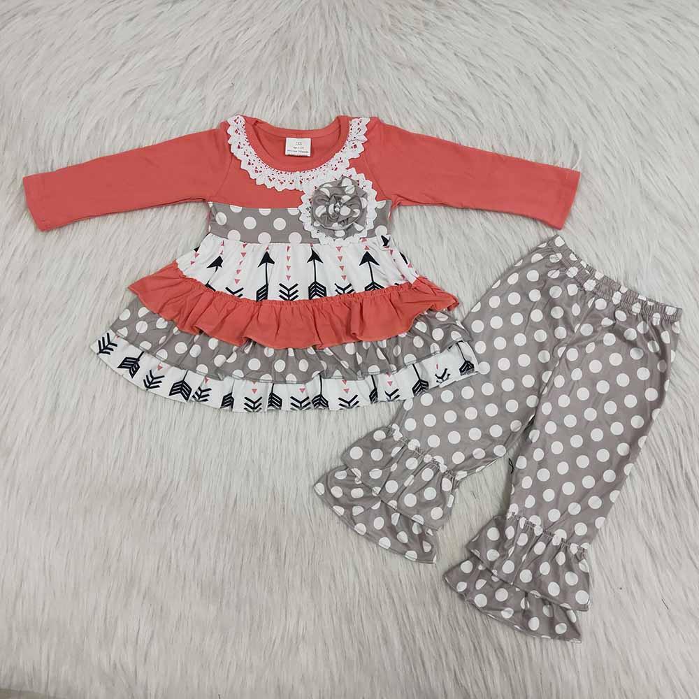 6 A24-18 Valentine's Day Baby Girls Ruffles Outfits