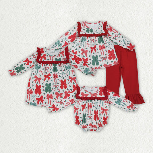 Christmas bows Sibling Clothes RTS sibling clothes
