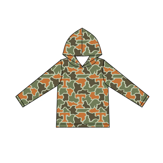 preorder BT1856 Hunting Camo Hoodie Long Sleeve Boys Top