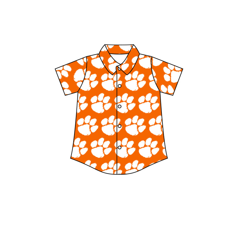 custom team top 2 Orange short sleeve kids top