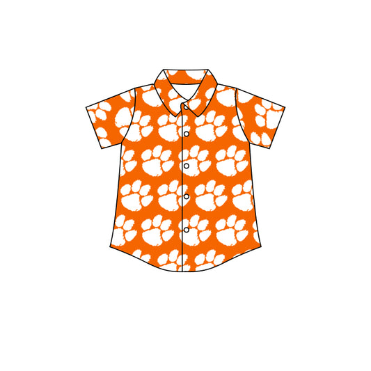 custom team top 2 Orange short sleeve kids top