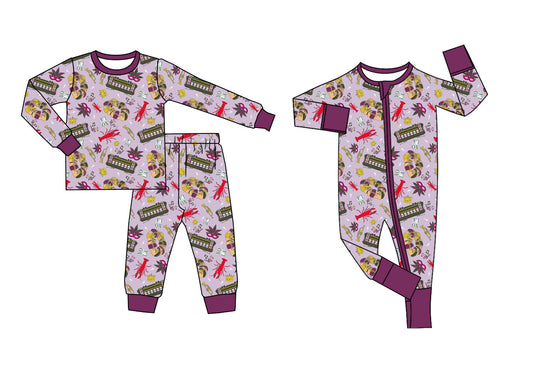custom moq 5 Mardi Gras Crayfish Purple Pajamas/Romper Sibling Clothes