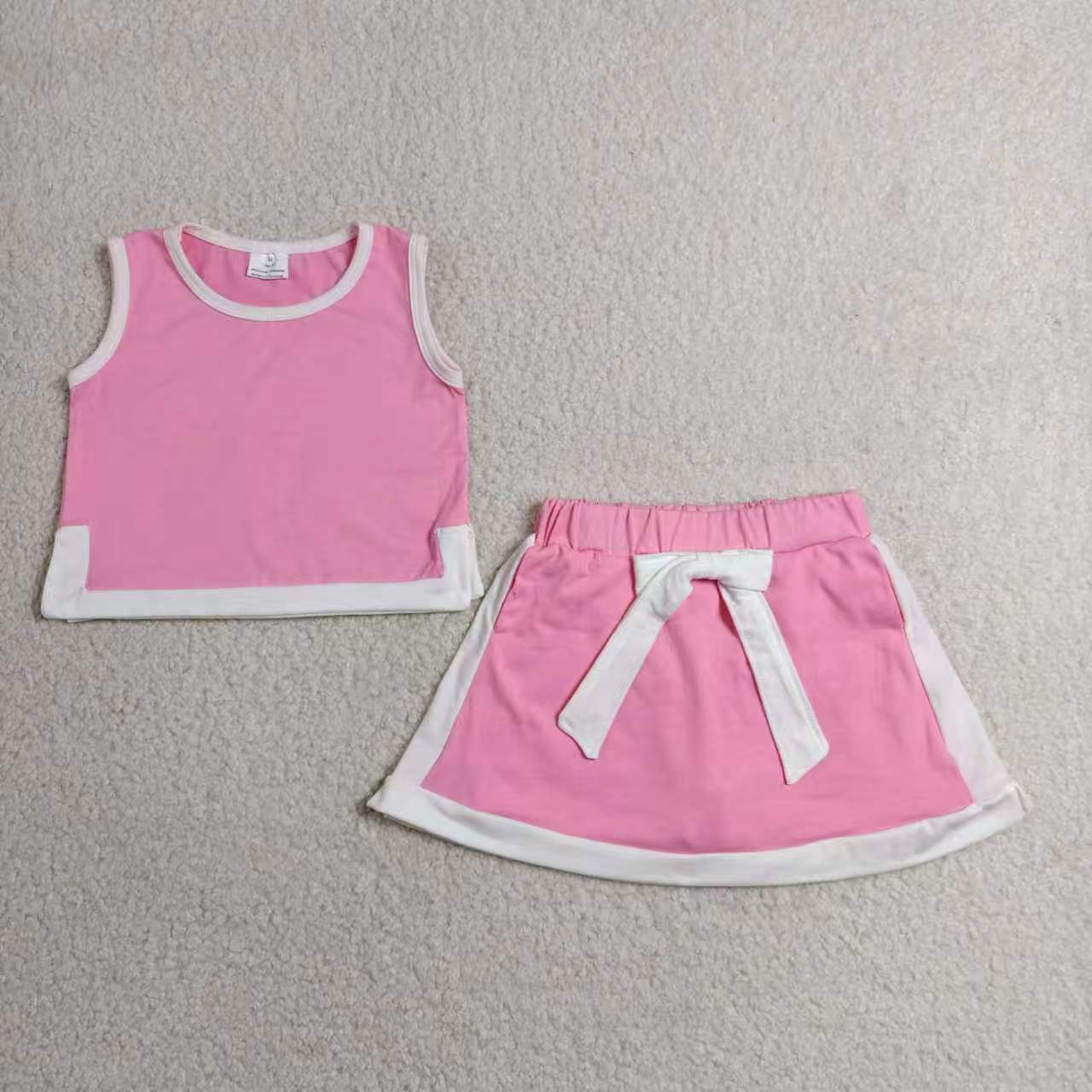 Solid Color Skorts Girls Set Sibling Clothes RTS
