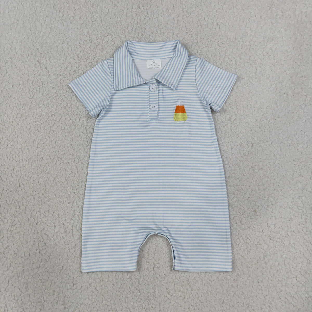 Embroidery SR4281 Halloween Corn Candy Short Sleeve Boys Romper