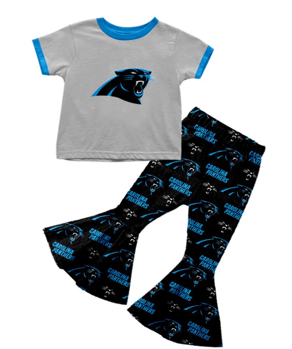 custom football team leopard short sleeve pants girls set