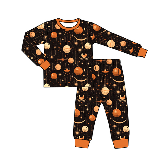 custom S 8.19 Sun moon star long sleeve pants kids pajamas