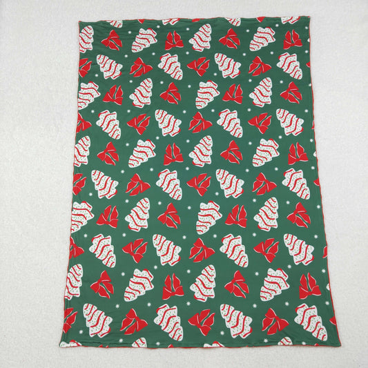 BL0172 Christmas tis the season cake green baby blanket