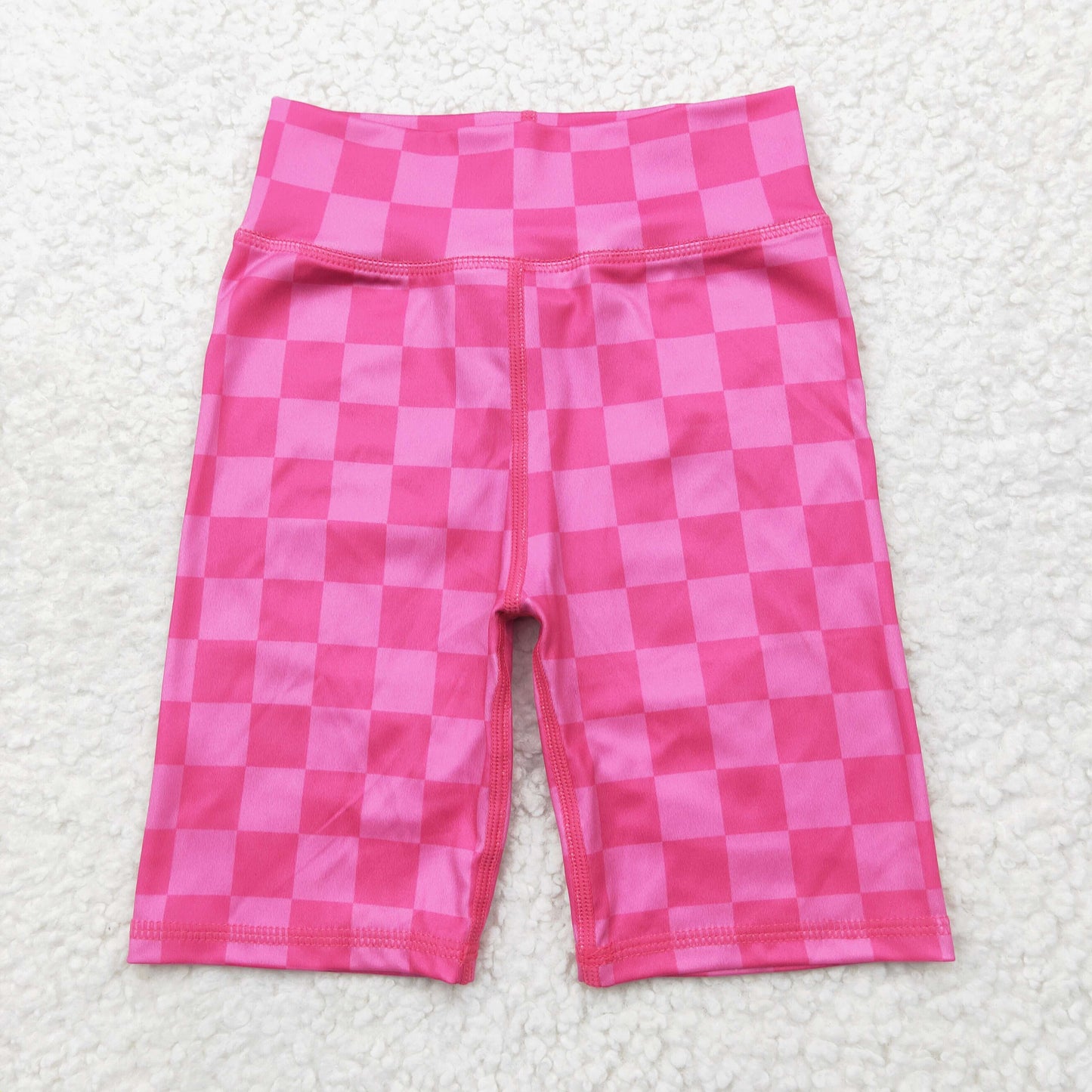 yoga SS0538 hot pink checkered girls shorts