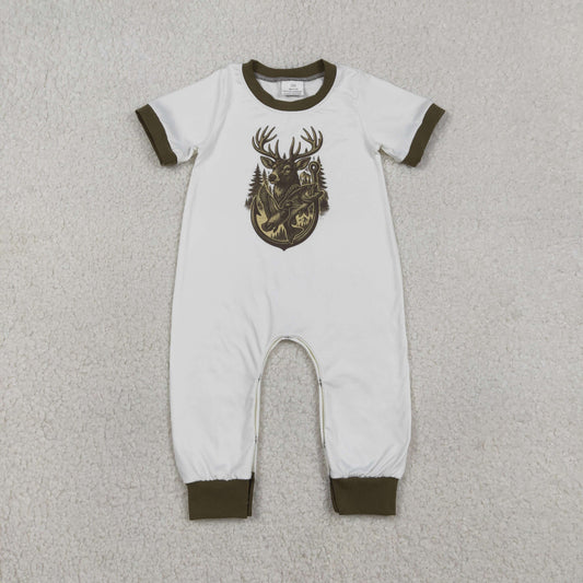 SR3683 Hunting Deer Short Sleeve Boys Romper