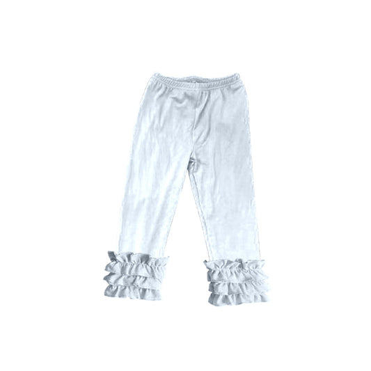 Custom White ruffles girls pants