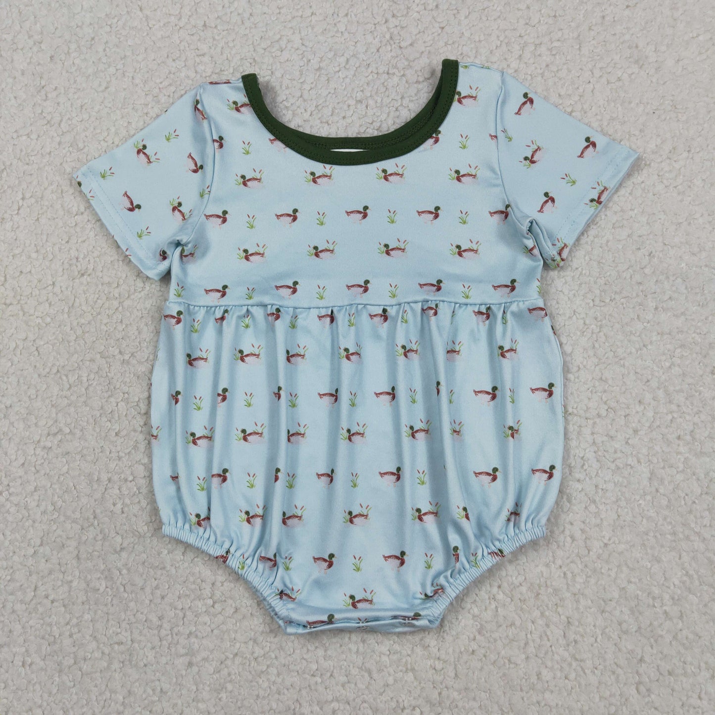 SR3999 Hunting Mallard Green Short Sleeve Boys Romper