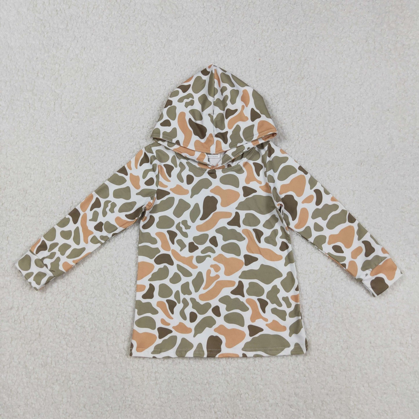 BT1313 hunting green camo hoodie long sleeve boys top