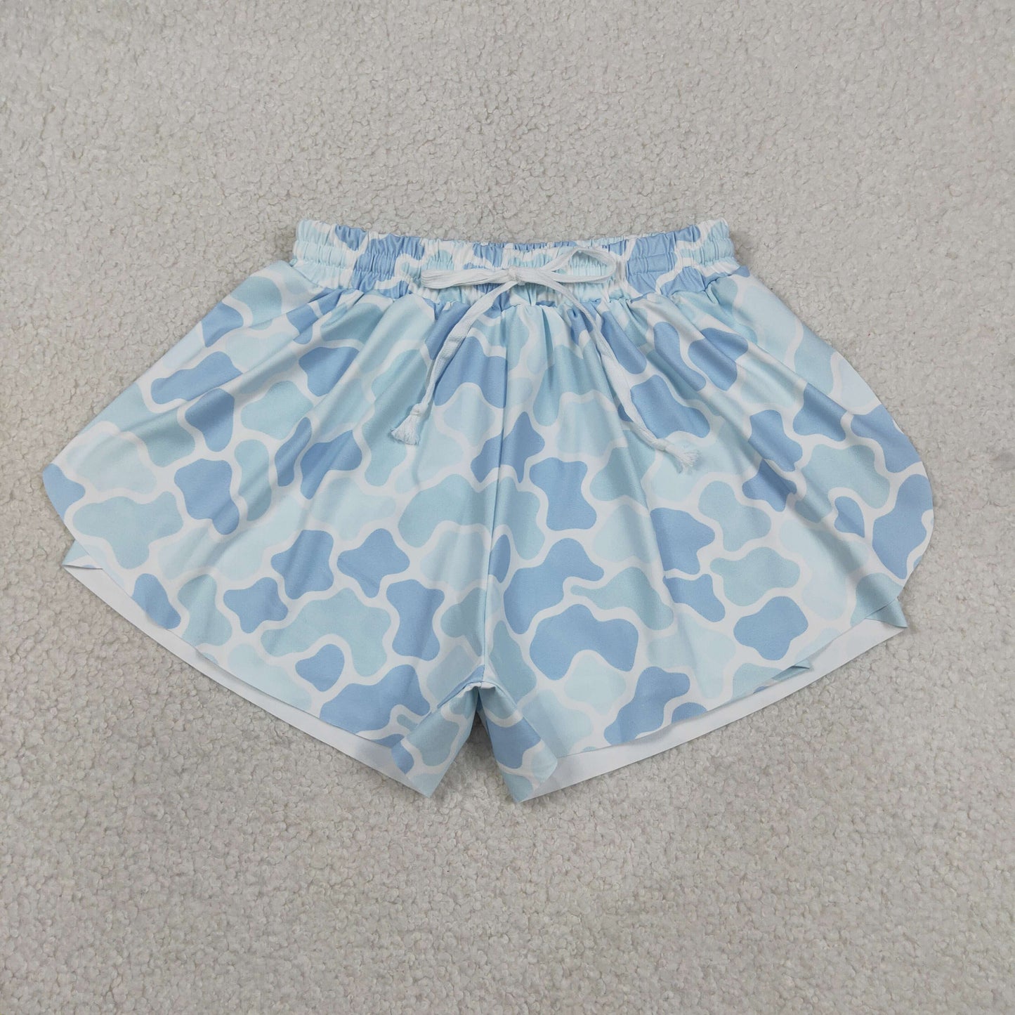 SS0769 Yoga Hunting Blue Camo Adult Women Shorts