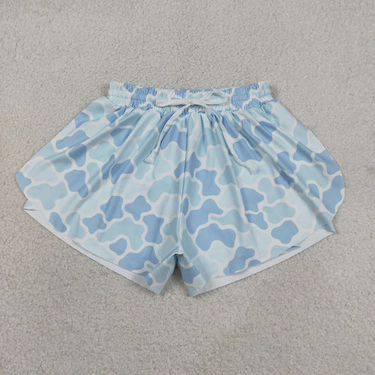 SS0769 Yoga Hunting Blue Camo Adult Women Shorts