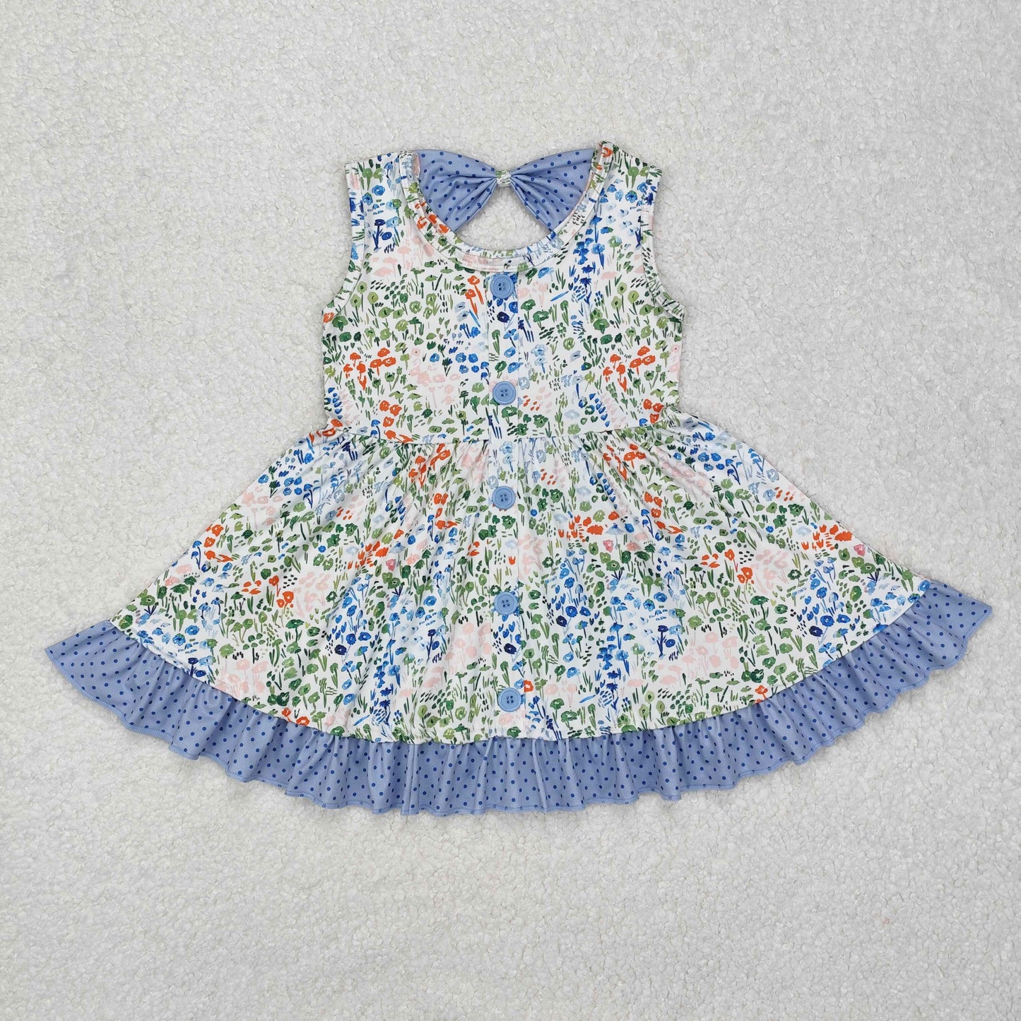 GSD1086 multi color little flowers sleeveless girls dress