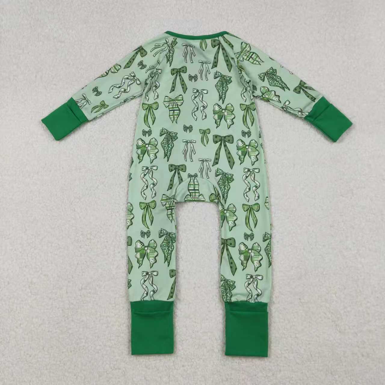 St Patrick green bows RTS Sibling Clothes