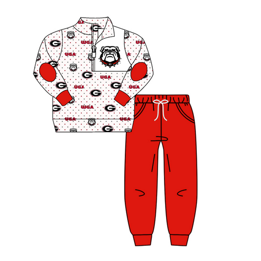 Custom S 10.9 Team long sleeve pullover red pants boys set