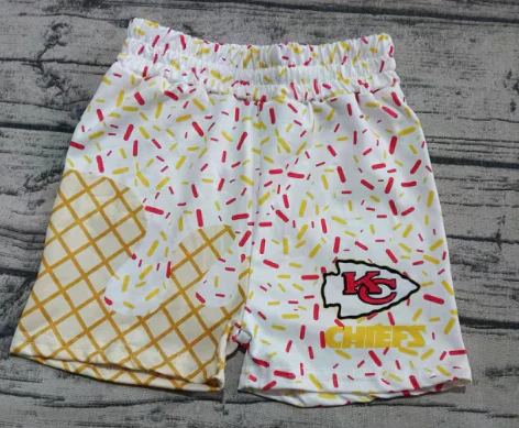 custom moq 3 milk silk ice KC football team boys shorts