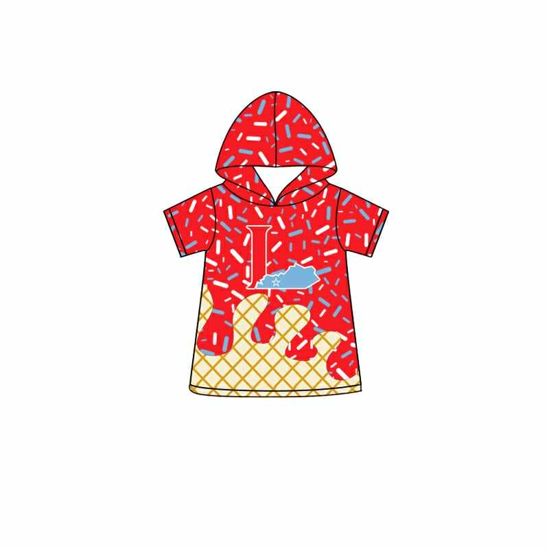 custom moq 3 football team red ice hoodie short sleeve boys top