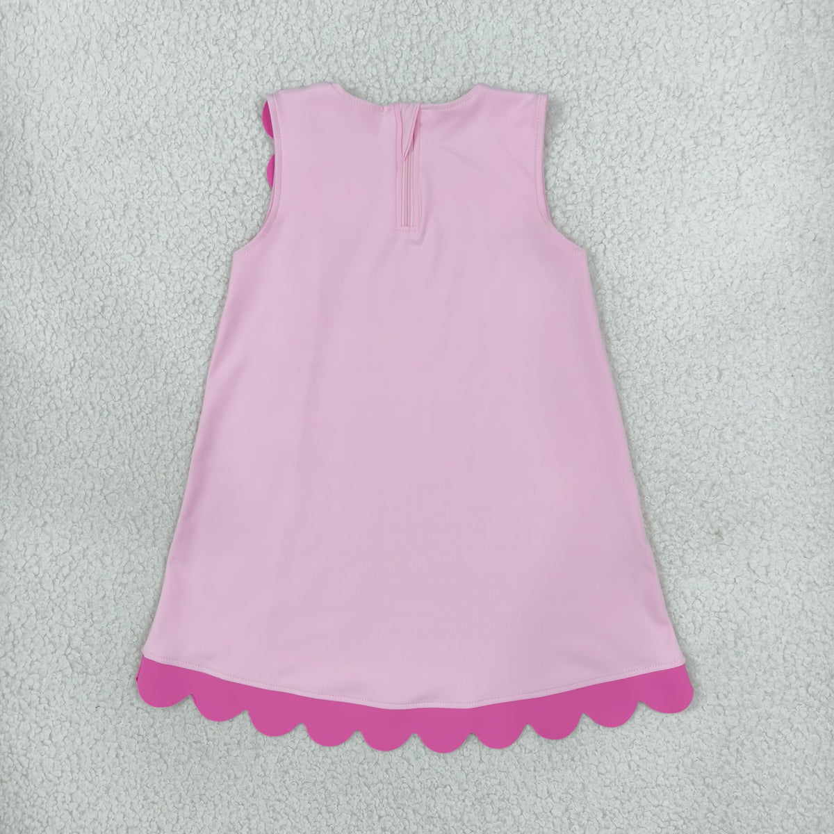 GSD4240 Yoga Pink Scallop Sleeveless Girls Dress