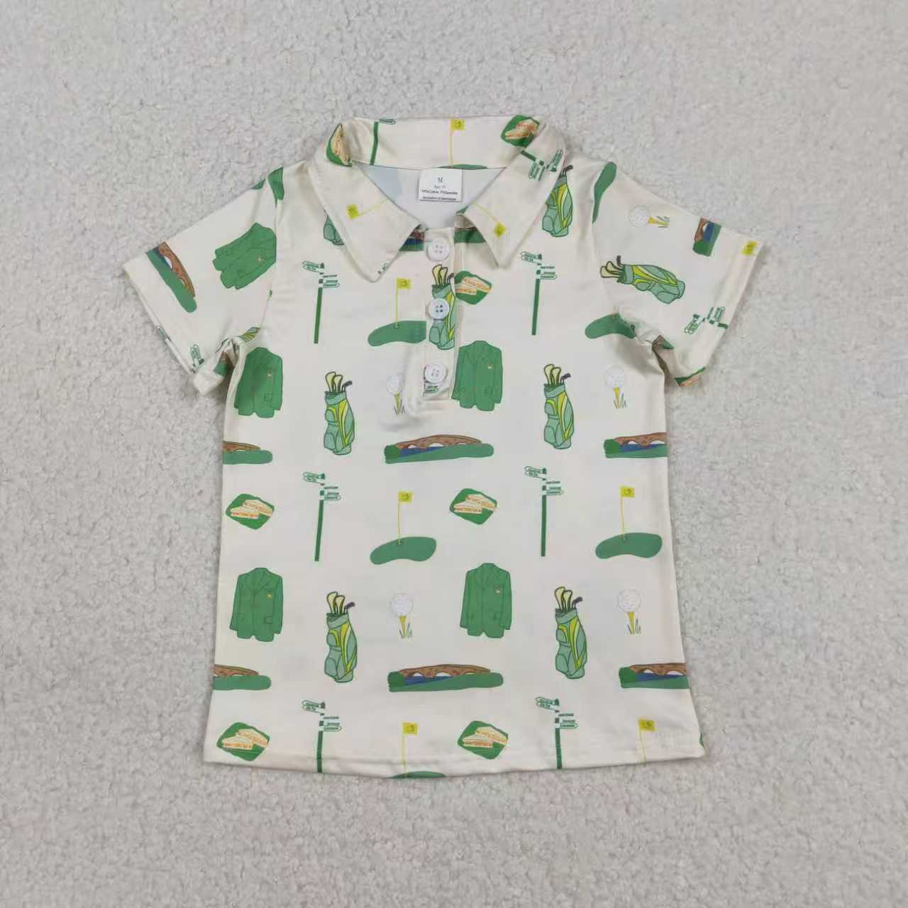 Golf Style Short Sleeve Boys Top Sibling Clothes RTS