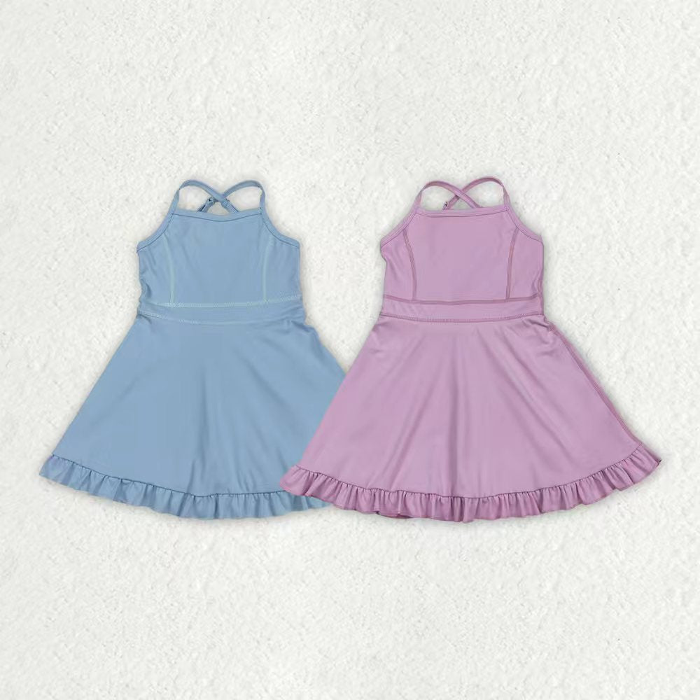 Yoga Solid Color Skort Girls Dress Sibling Clothes
