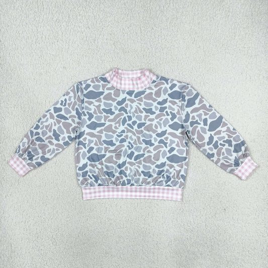 GT1874 Greay Camo Long Sleeve Girls Top