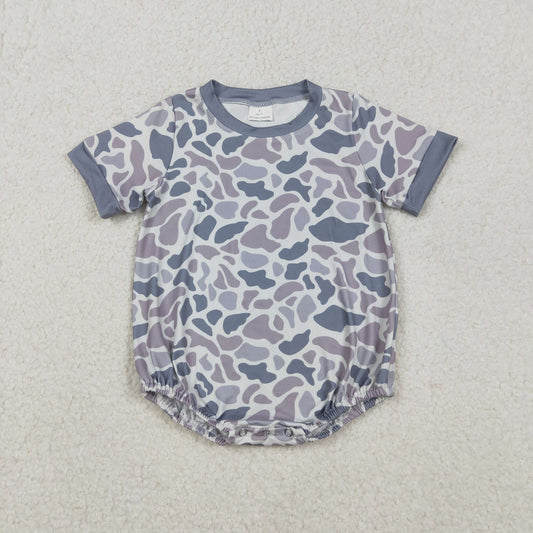SR3243 hunting grey camo short sleeve boys romper
