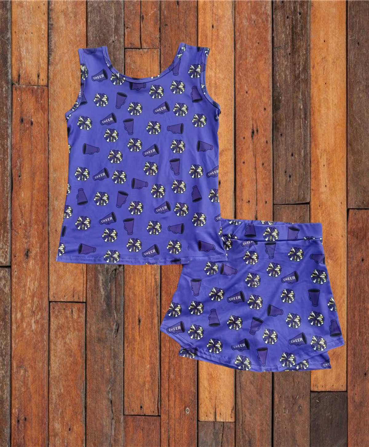 custom moq 3 cheerlead navy blue sleeveless skirt with shorts girls set