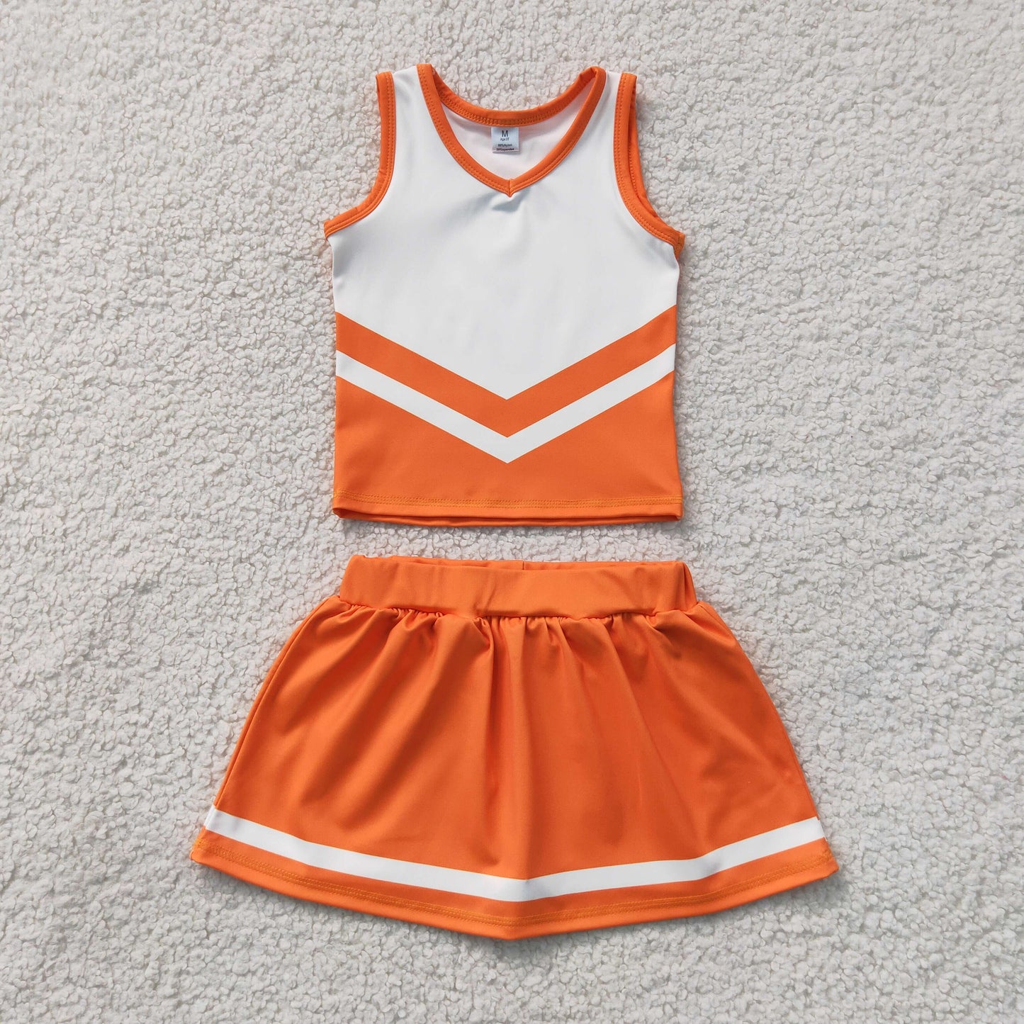 GSD4199 Yoga Orange Sleeveless Skorts Girls Set