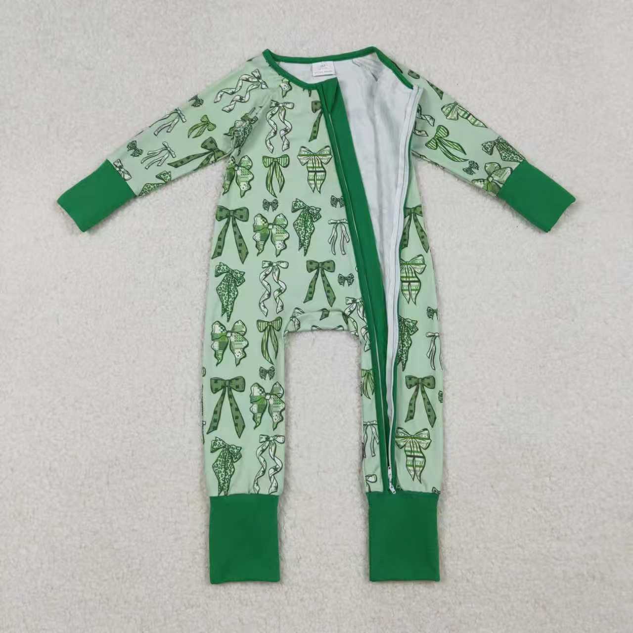 St Patrick green bows RTS Sibling Clothes
