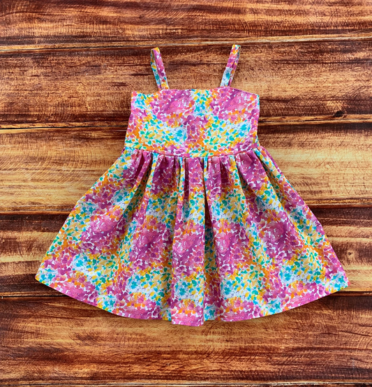 Custom hot pink flowers girls dress moq 3