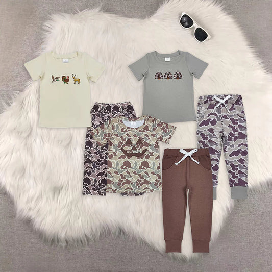 embroidery camo style boys set RTS sibling clothes