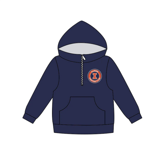 Custom S 8.11 Team navy hoodie long sleeve boys top